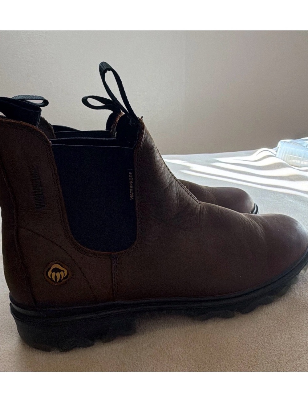 Wolverine Men's Brown Leather Waterproof Chelsea Pull-On Ankle Boots US 10.5
